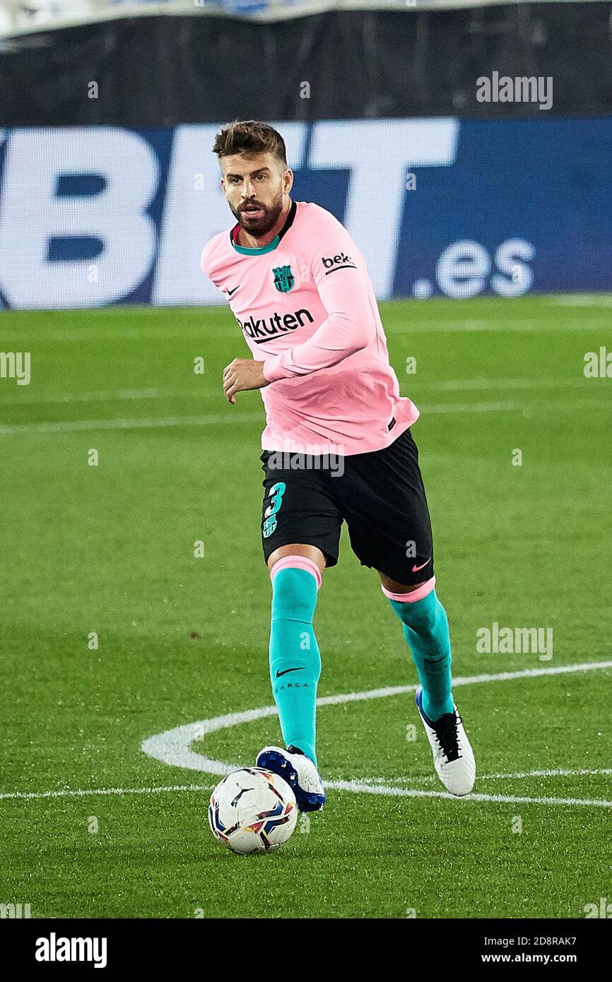 Gerard Pique del FC Barcellona durante la partita di calcio del campionato spagnolo la Liga tra CD Alaves e FC Barcelona il 31 ottobre 2020 a Mendiz C. Foto Stock