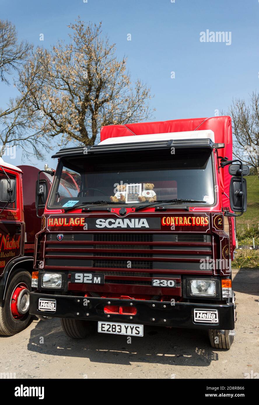 Scania 92M a Brough. Kirkby Stephen Commercial Vehicle Rally 2014. Foto Stock