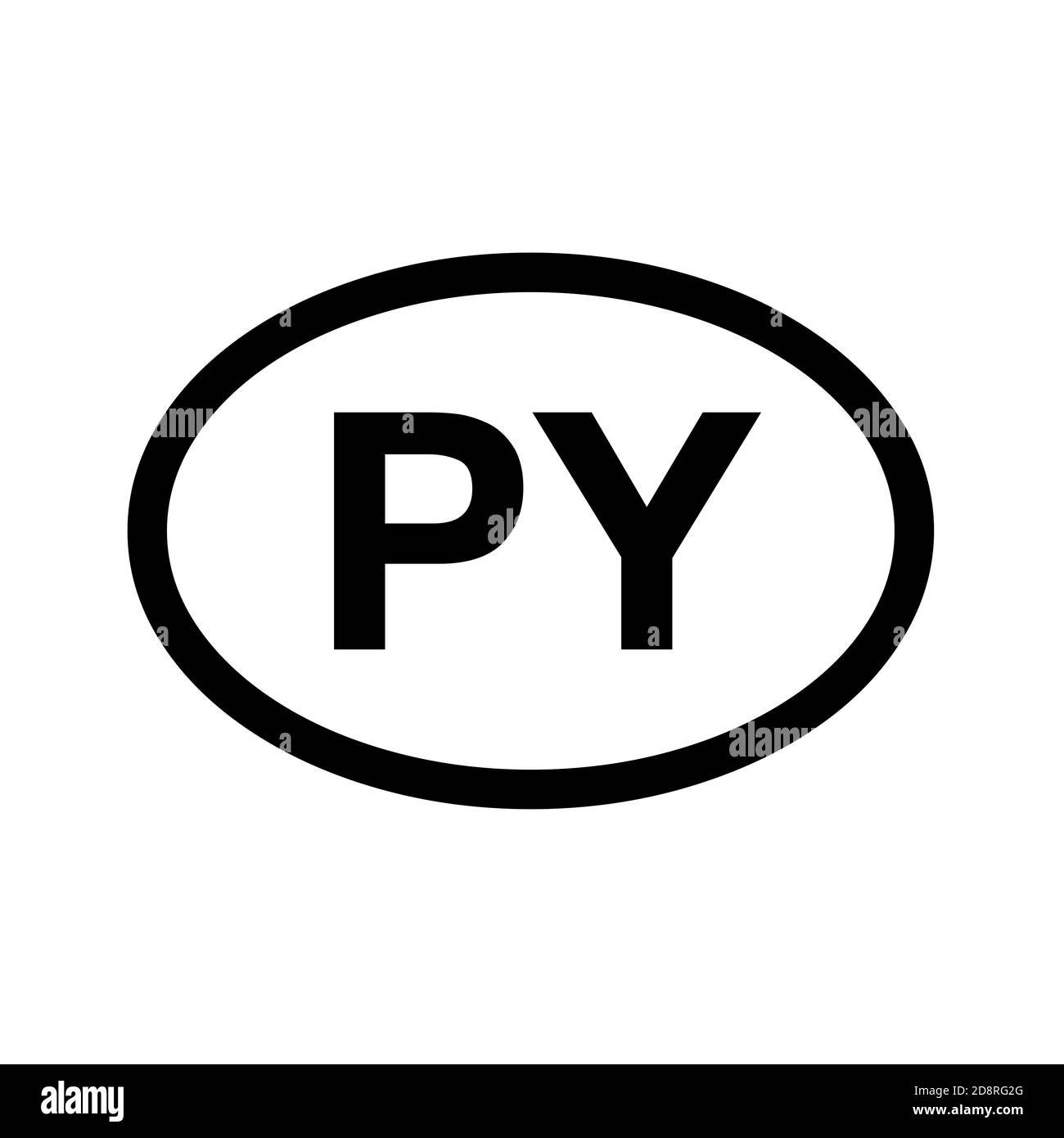 Prefisso del paese immatricolazione del veicolo Paraguay Foto Stock