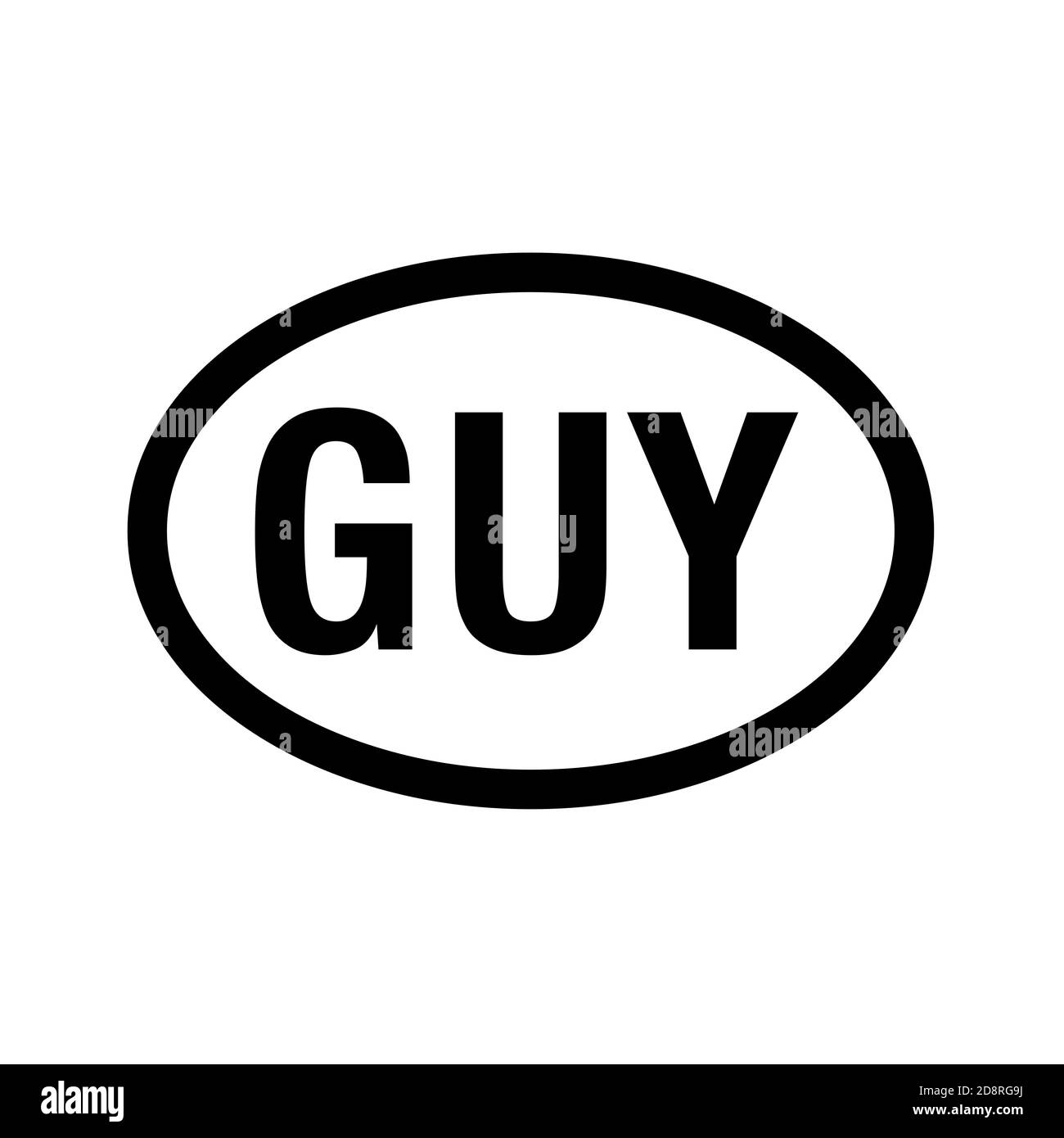 Prefisso del paese immatricolazione del veicolo Guyana Foto Stock