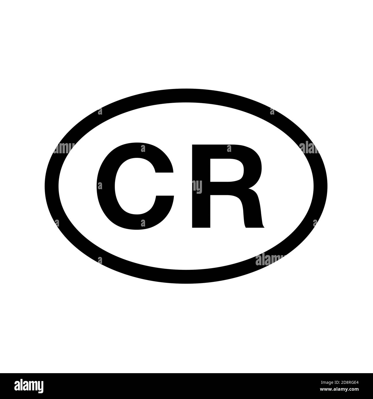 Codice paese immatricolazione del veicolo Costa Rica Foto Stock