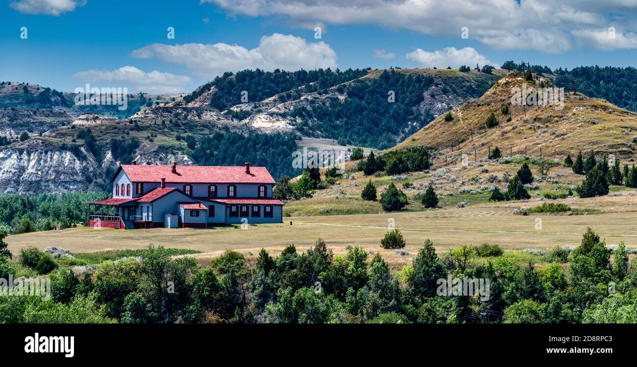 Chateau de Mores a Medora, nelle Badlands del Nord Dakota Foto Stock