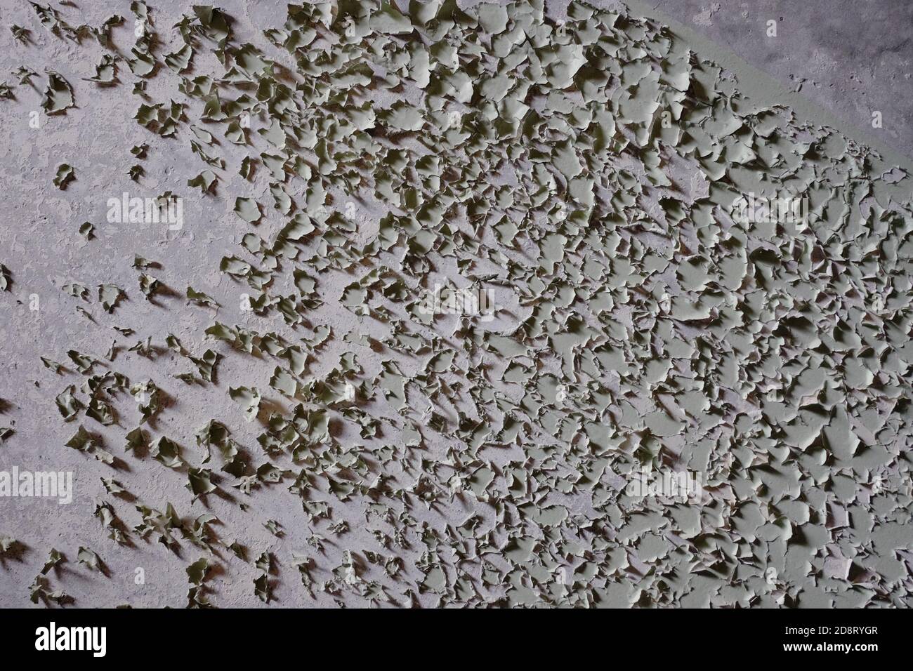 Peeling vernice su una parete di cemento. Parete ruvida. Vecchia struttura di calcestruzzo. Foto Stock