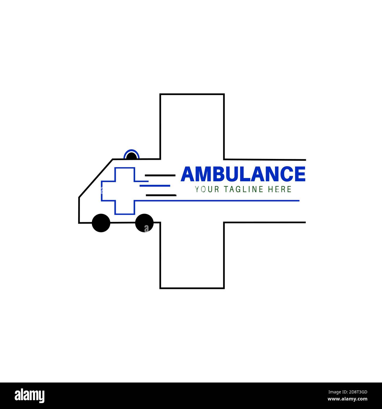 Simbolo di ambulanza ospedale icona cure mediche e segno medico. Illustrazione Vettoriale