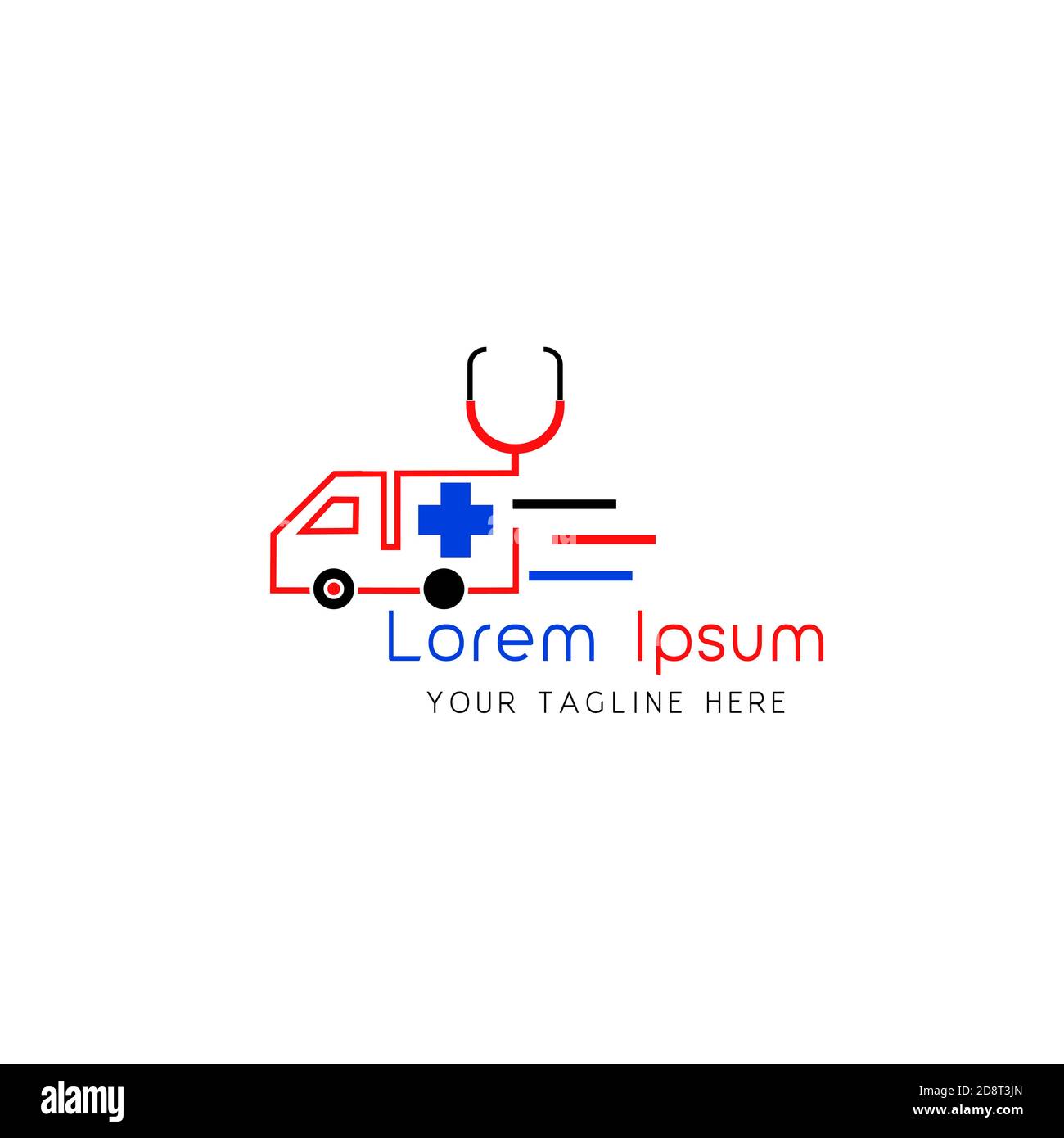Simbolo di ambulanza ospedale icona cure mediche e segno medico. Illustrazione Vettoriale
