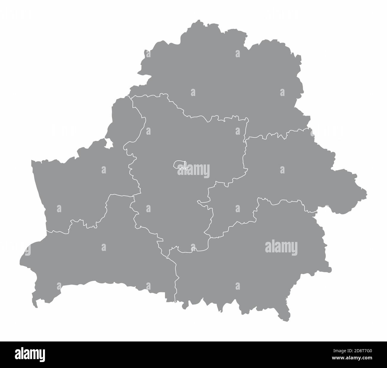 Mappa delle regioni bielorusse Illustrazione Vettoriale