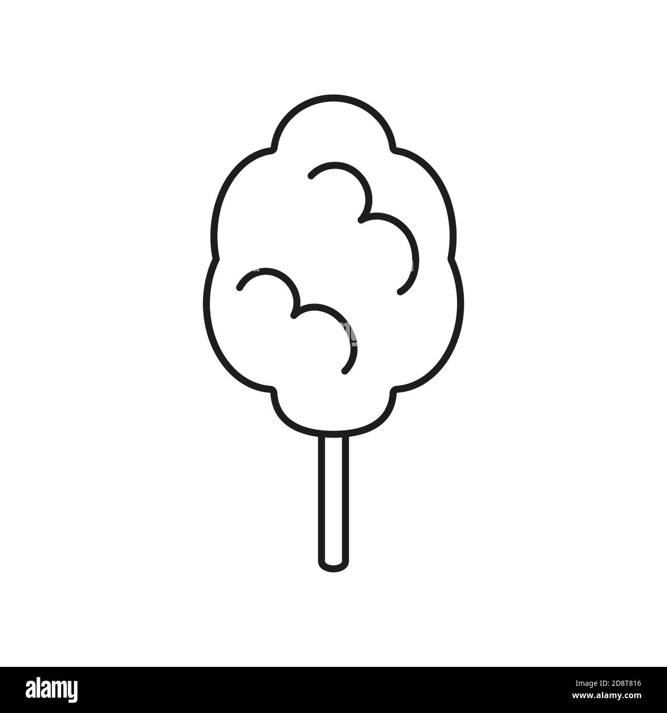 icona di caramelle di cotone dell'icona del film per il concetto mobile e le app web. L'icona della caramella in cotone sottile può essere utilizzata per il Web e i dispositivi mobili. Icona Premium attivata Illustrazione Vettoriale