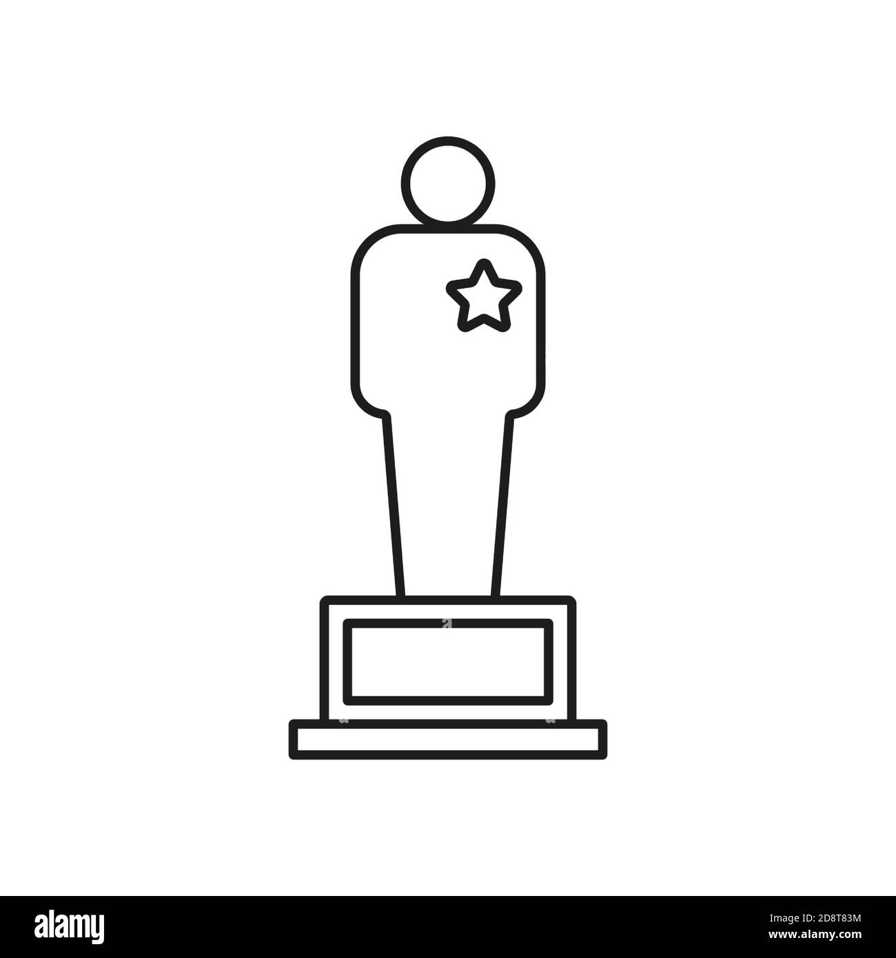 L'icona di Movie award è un elemento dell'icona del film per il concetto mobile e le app Web. L'icona del premio per i film in linea sottile può essere utilizzata per il Web e i dispositivi mobili. Icona Premium attivata Illustrazione Vettoriale