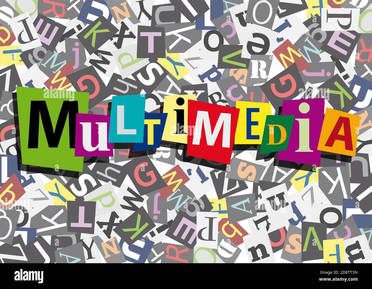 messaggio anonimo multimediale in design piatto Illustrazione Vettoriale