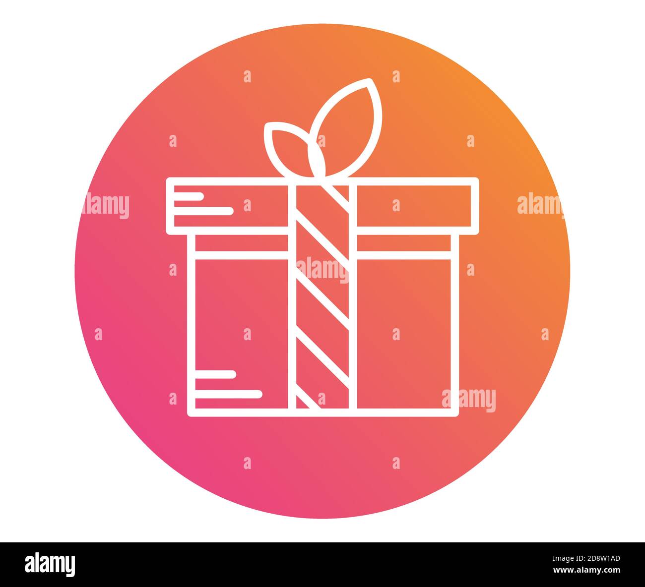 Il vettore isolato arancione e rosa colorato gradiente regalo di vacanza icona box Illustrazione Vettoriale