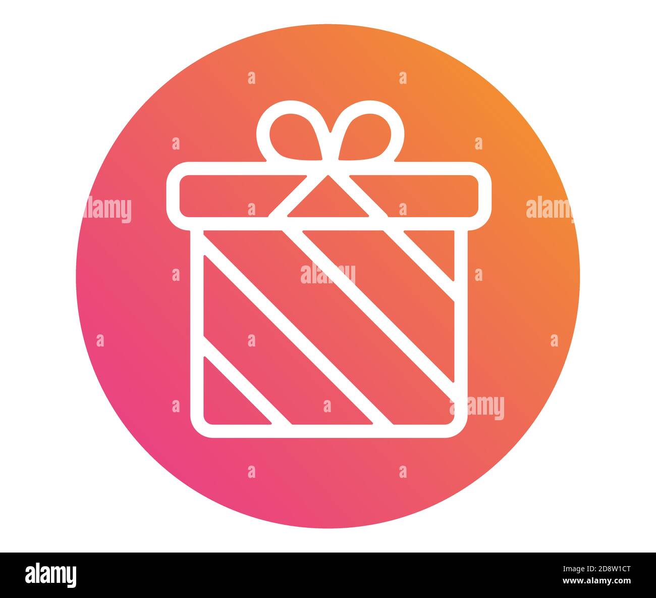 Il vettore isolato arancione e rosa colorato gradiente regalo di vacanza icona box Illustrazione Vettoriale