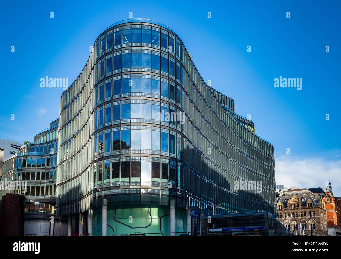 100 Liverpool Street - 100 Liverpool St è un importante centro di sviluppo di uffici nel City of London Financial Center, Architects Hopkins Architects, 2020. Foto Stock