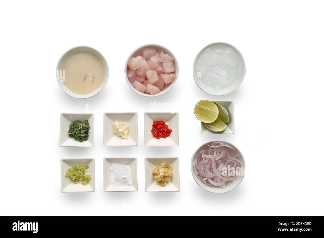 Passo dopo passo Ceviche, piatto classico della cucina peruviana Foto Stock