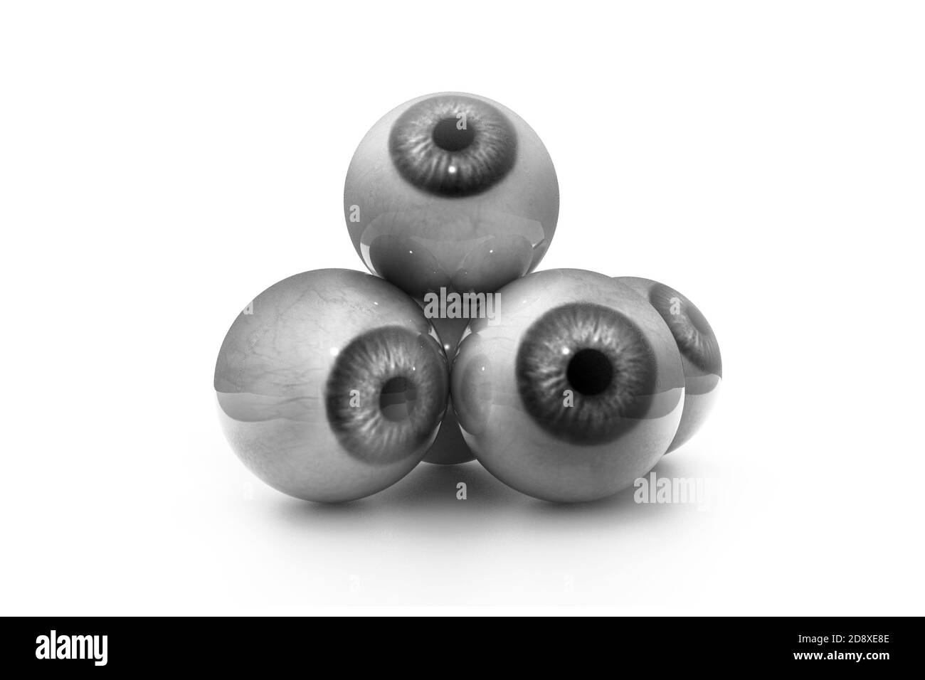 illustrazione 3d dell'occhio umano su sfondo bianco Foto Stock