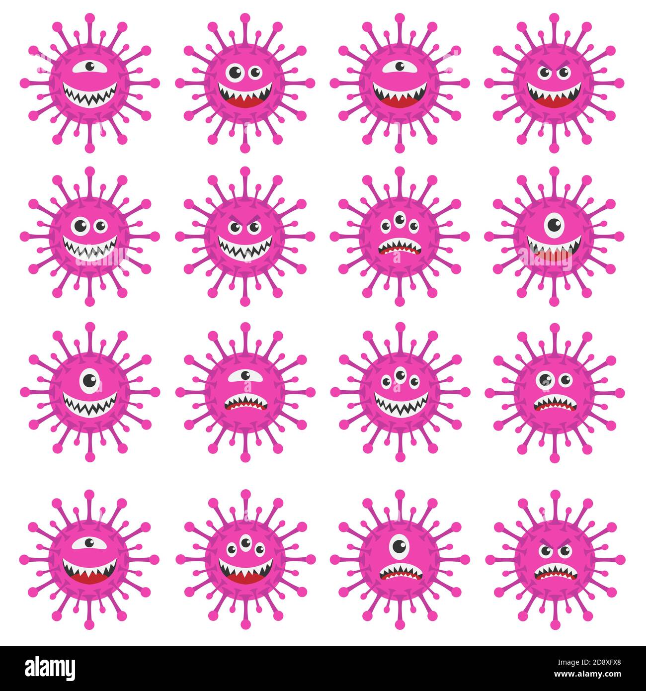 Disegno vettoriale del set di emoticon virus Illustrazione Vettoriale Disegno vettoriale del set di emoticon virus Illustrazione Vettoriale