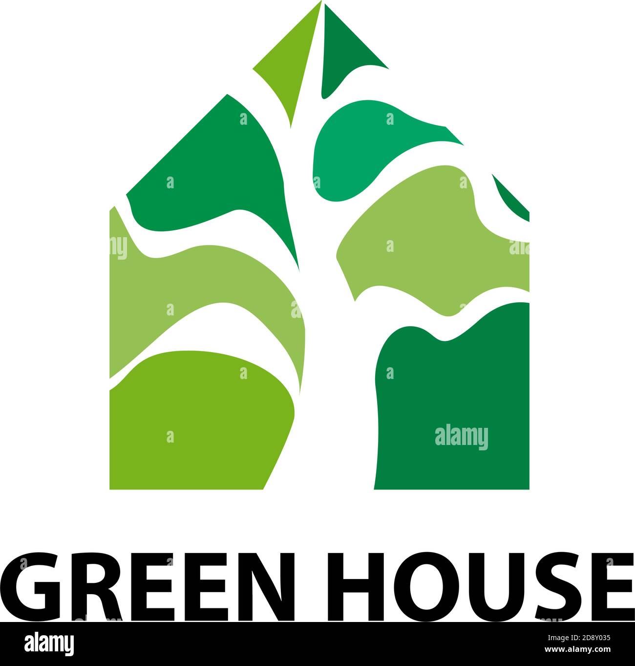 Vettore segno eco casa con albero verde Illustrazione Vettoriale