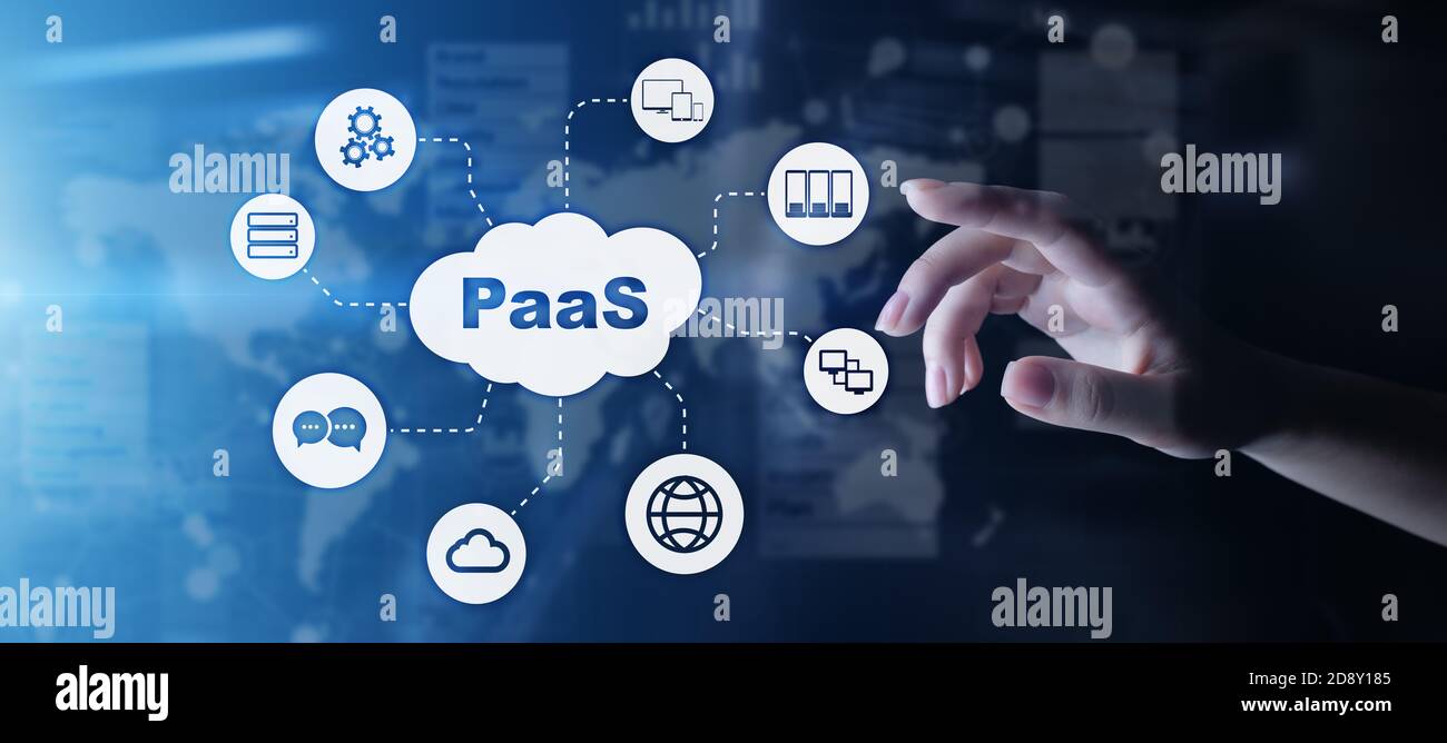 PaaS - piattaforma come servizio, tecnologia Internet e concetto di sviluppo Foto Stock