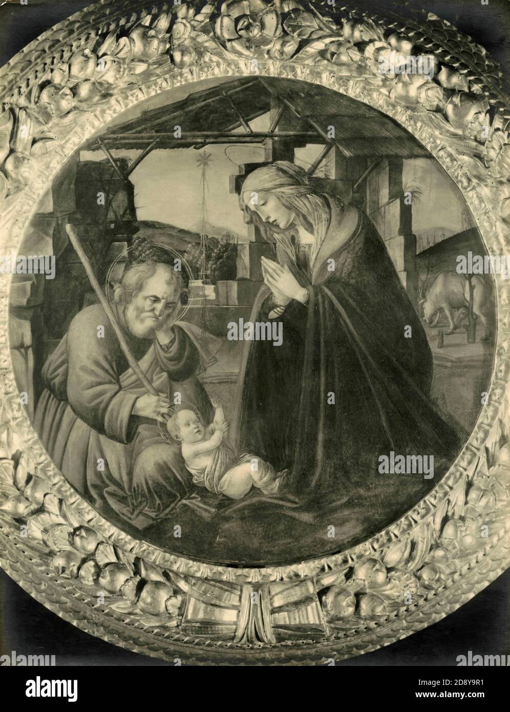 Il presepe santo, dipinto dall'artista italiano fra Filippo Lippi Foto Stock