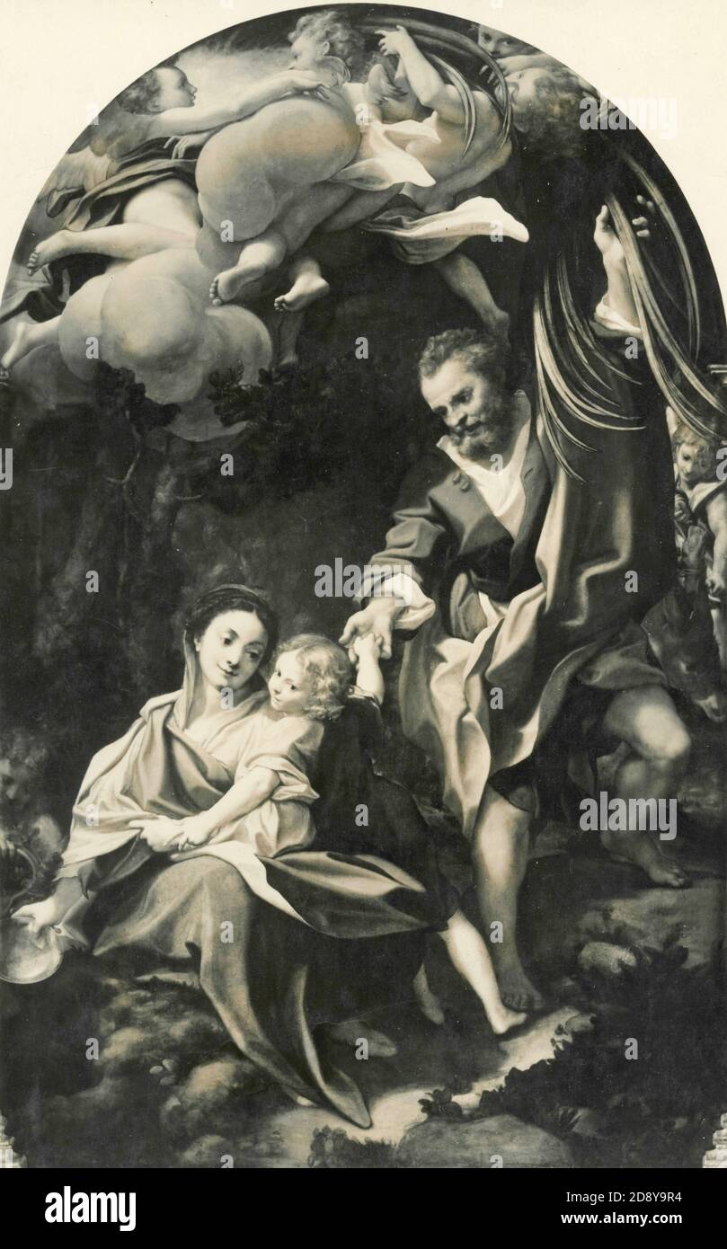 Madonna della Scodella, dipinto dell'artista italiano Antonio Allegri AKA Correggio Foto Stock