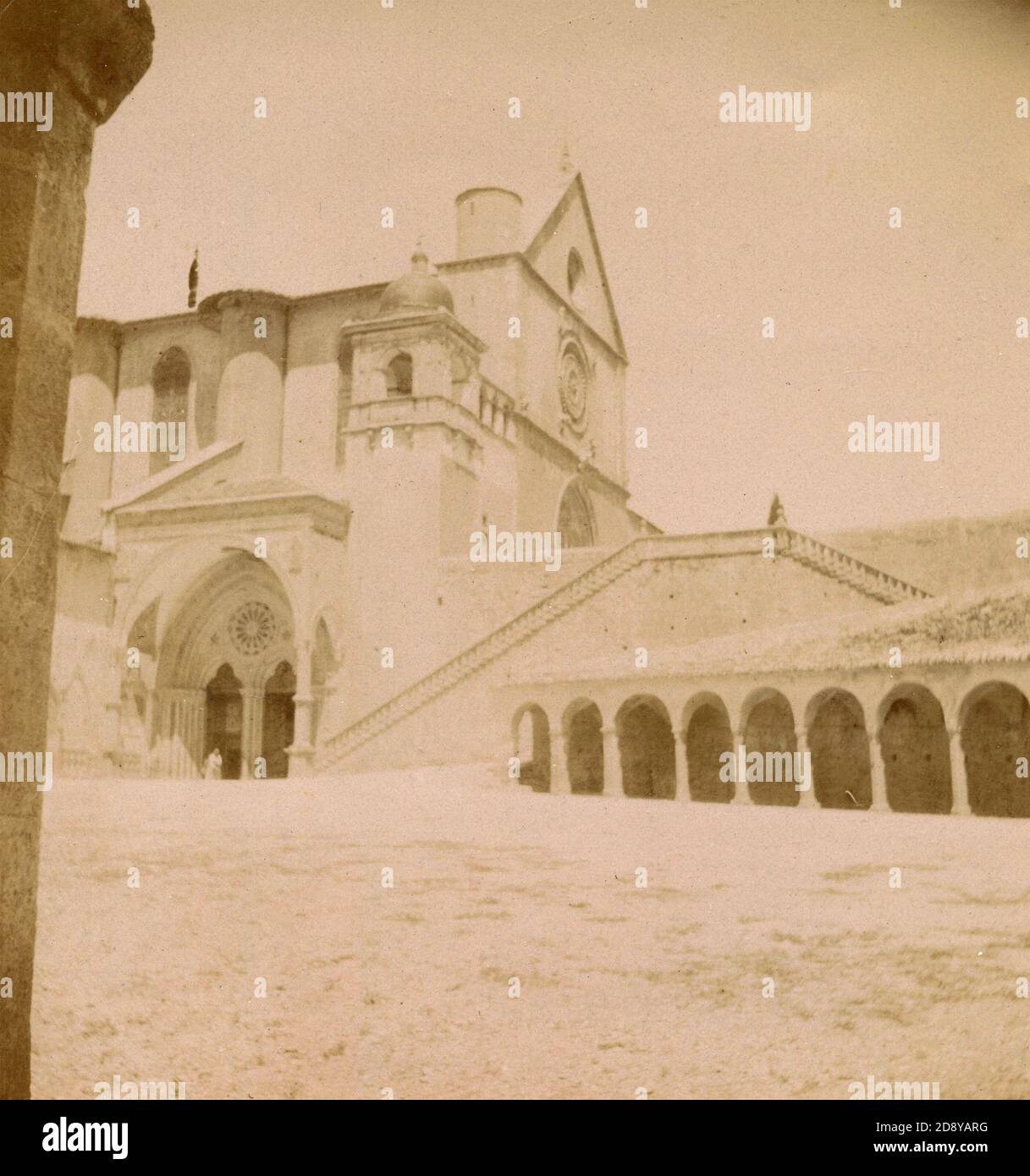 La chiesa di San Francesco, Assisi, Italia 1910 Foto Stock
