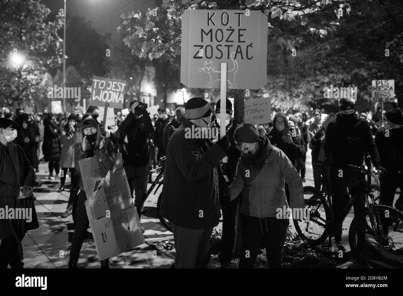 Poznan / Polonia - 11.01.2020: Manifestazione contro il divieto totale di aborto, le donne protestano contro le restrizioni ai diritti delle donne. Foto Stock