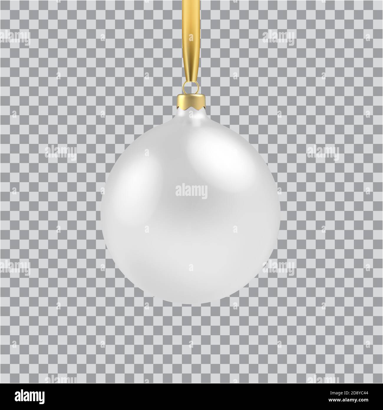 Pallina bianca di Natale, con ornamento e sgugini Illustrazione Vettoriale