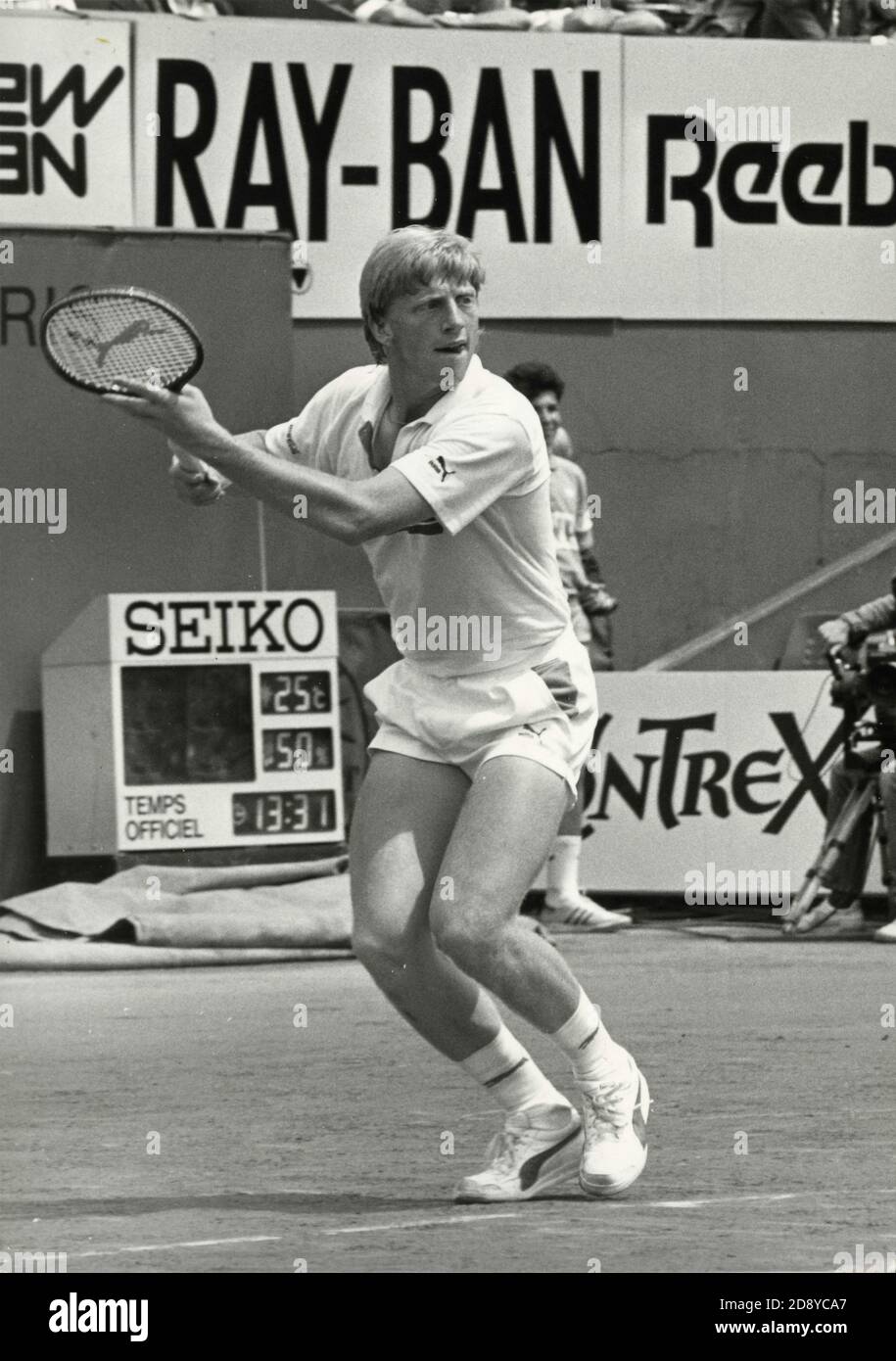 Tennista tedesco Boris Becker, anni ottanta Foto Stock
