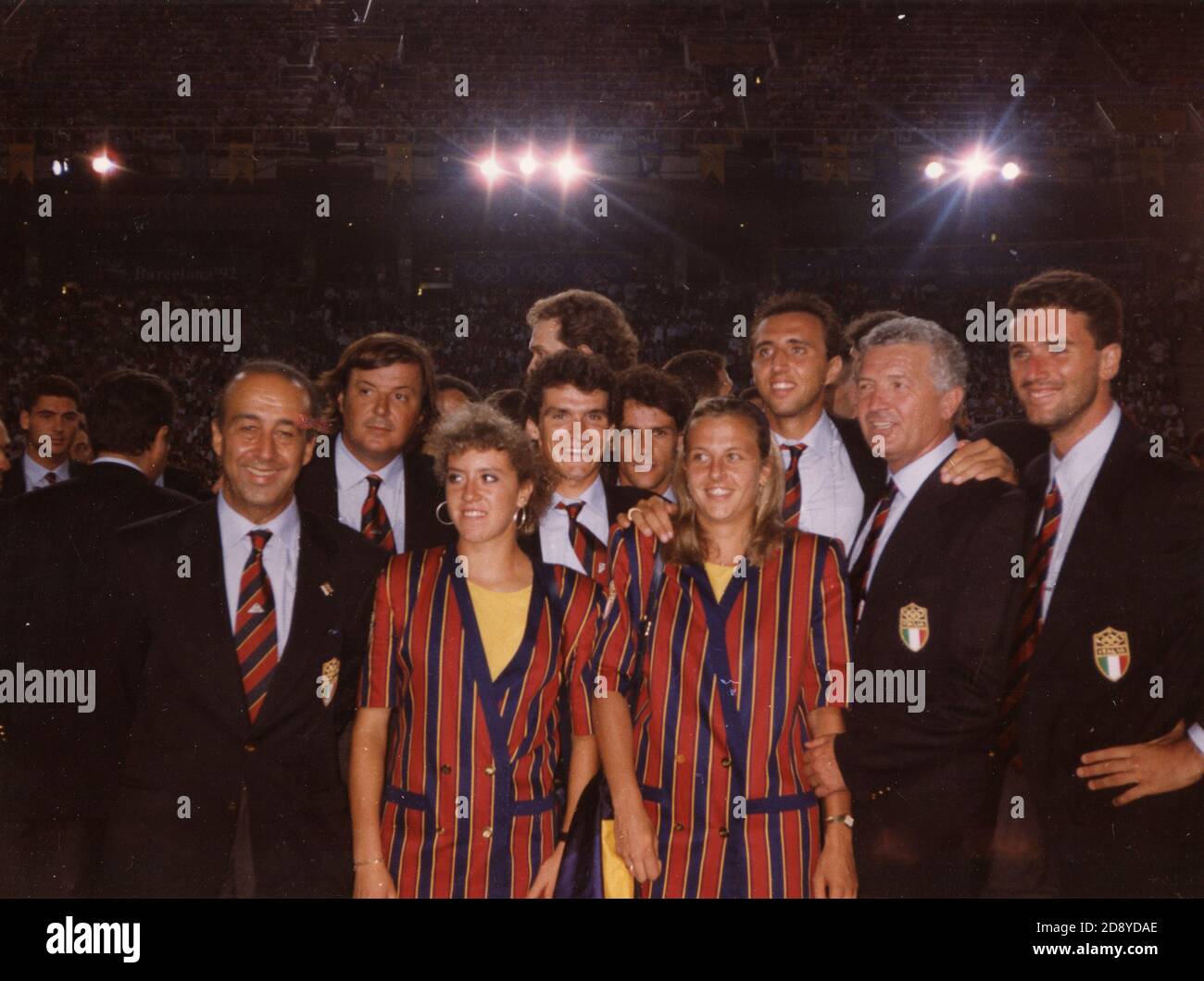 Tennisti e personalità italiane alla cerimonia, 1992 Foto Stock