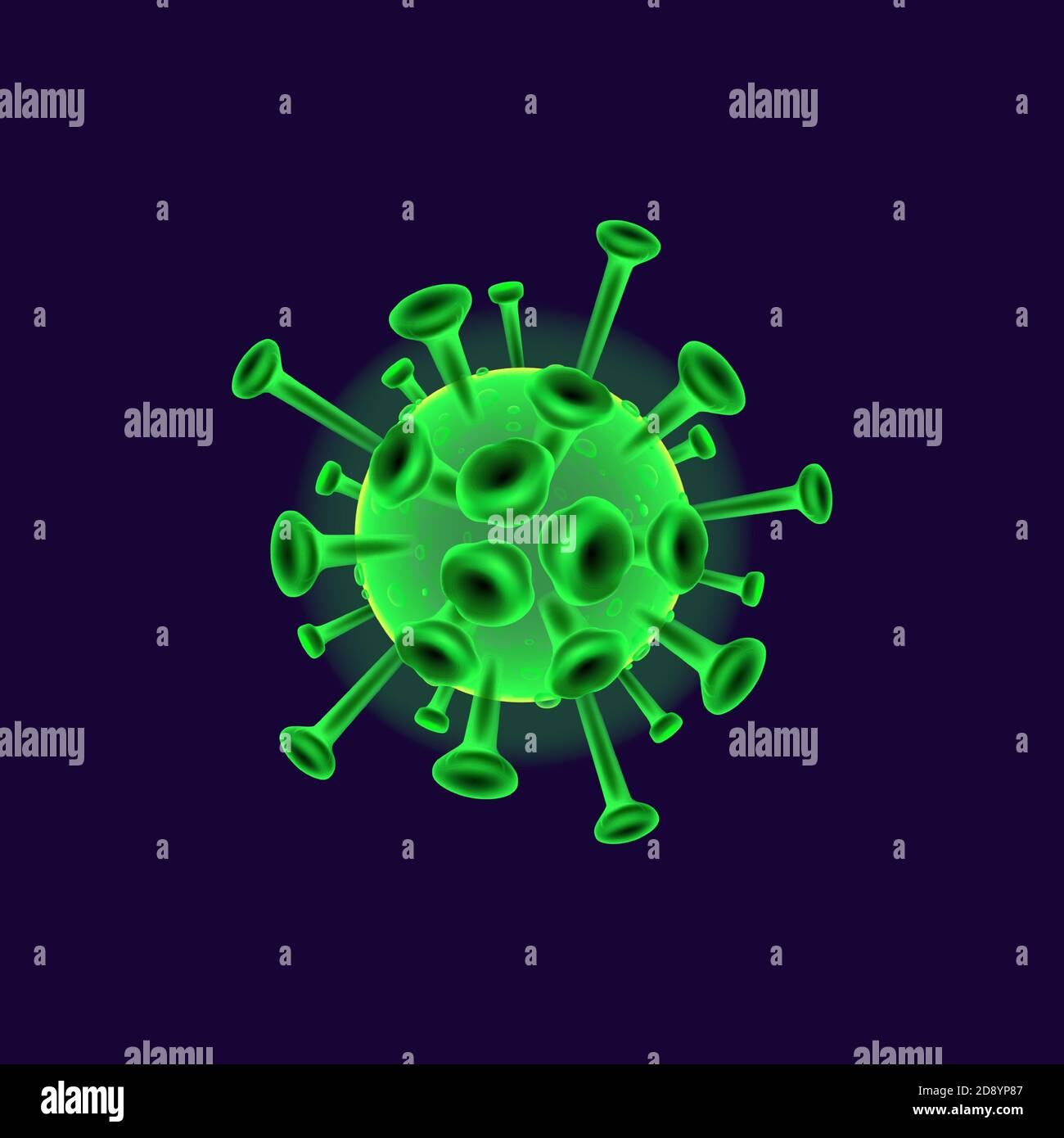 Illustrazione vettoriale realistica delle cellule del coronavirus Illustrazione Vettoriale