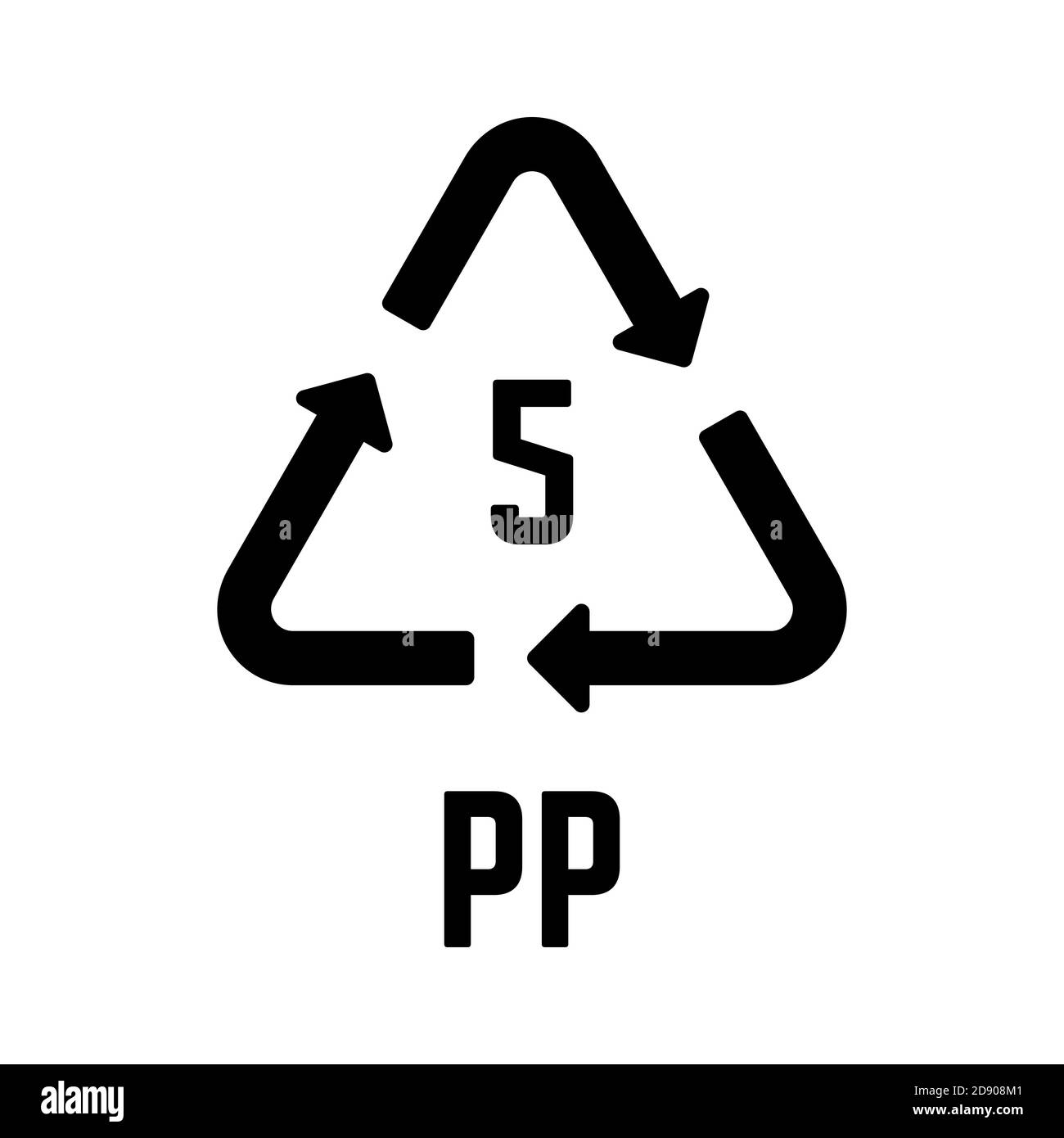 Codice di identificazione in resina PP isolato su bianco Illustrazione Vettoriale