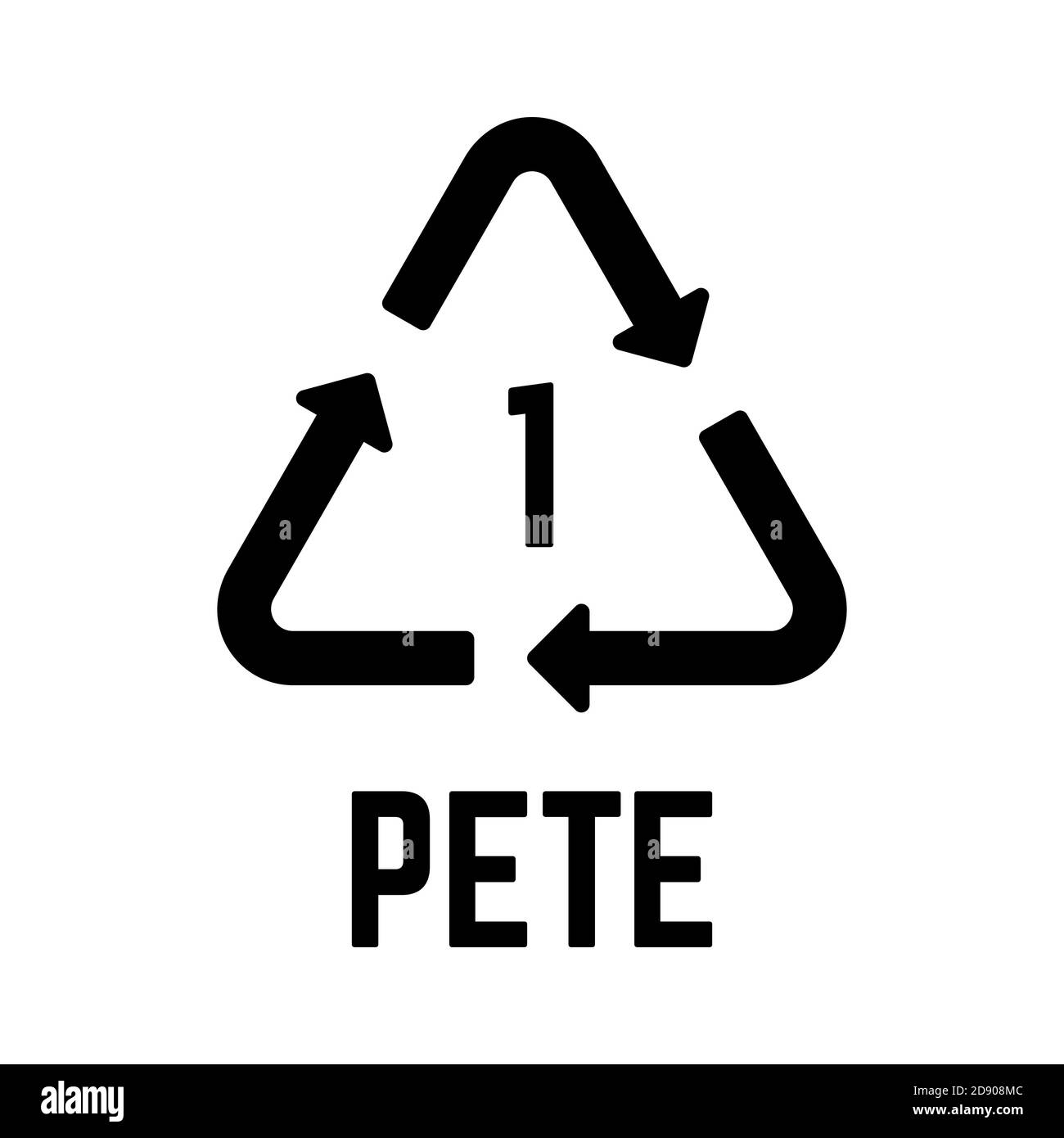 Codice di identificazione in resina PETE isolato su bianco Illustrazione Vettoriale