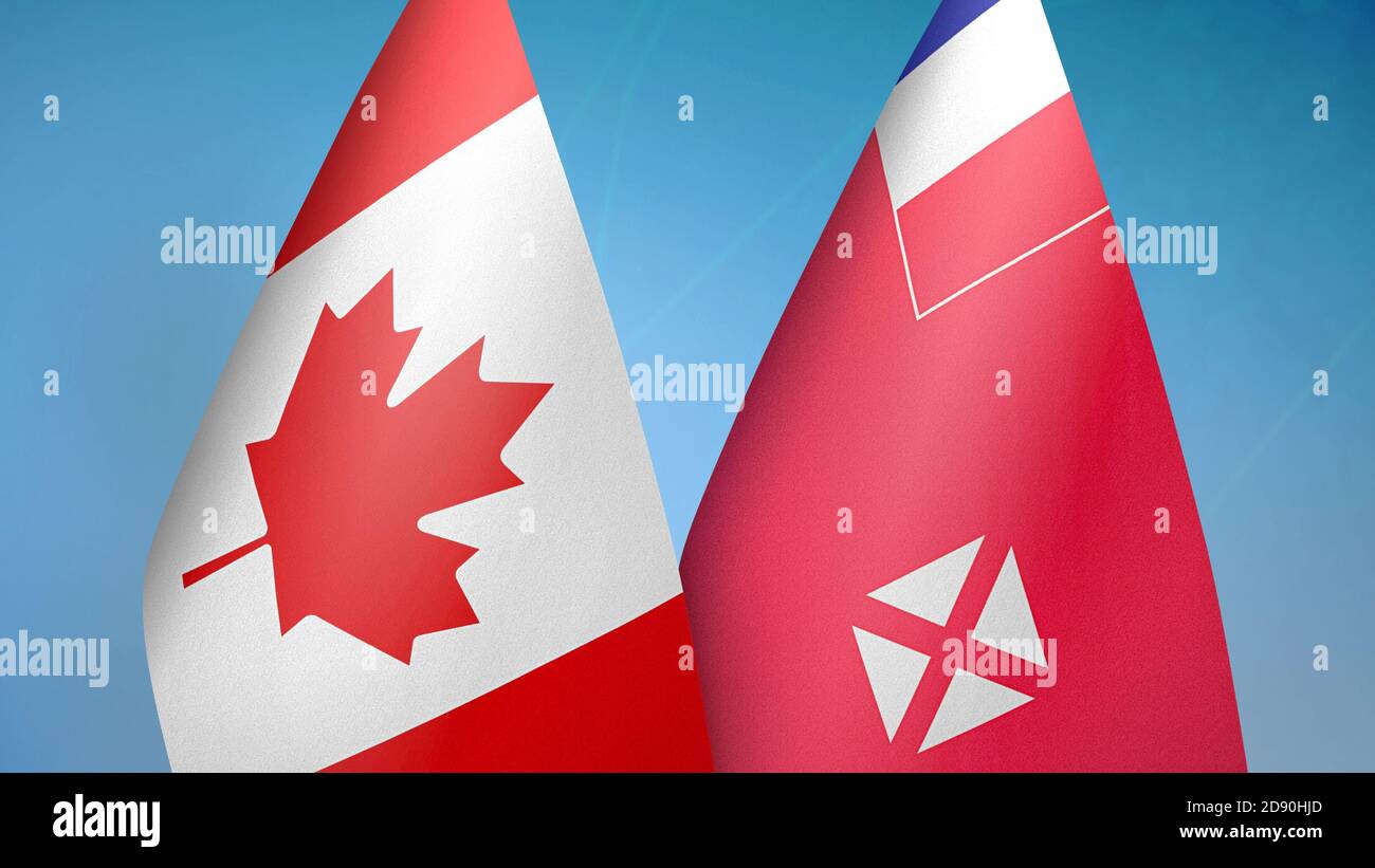 Canada e Wallis e Futuna due bandiere Foto Stock