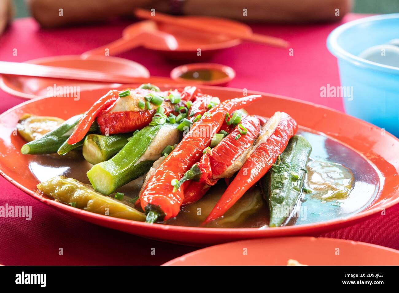 Yong Tau fu, popolare cibo cinese Hakka in Malesia Foto Stock