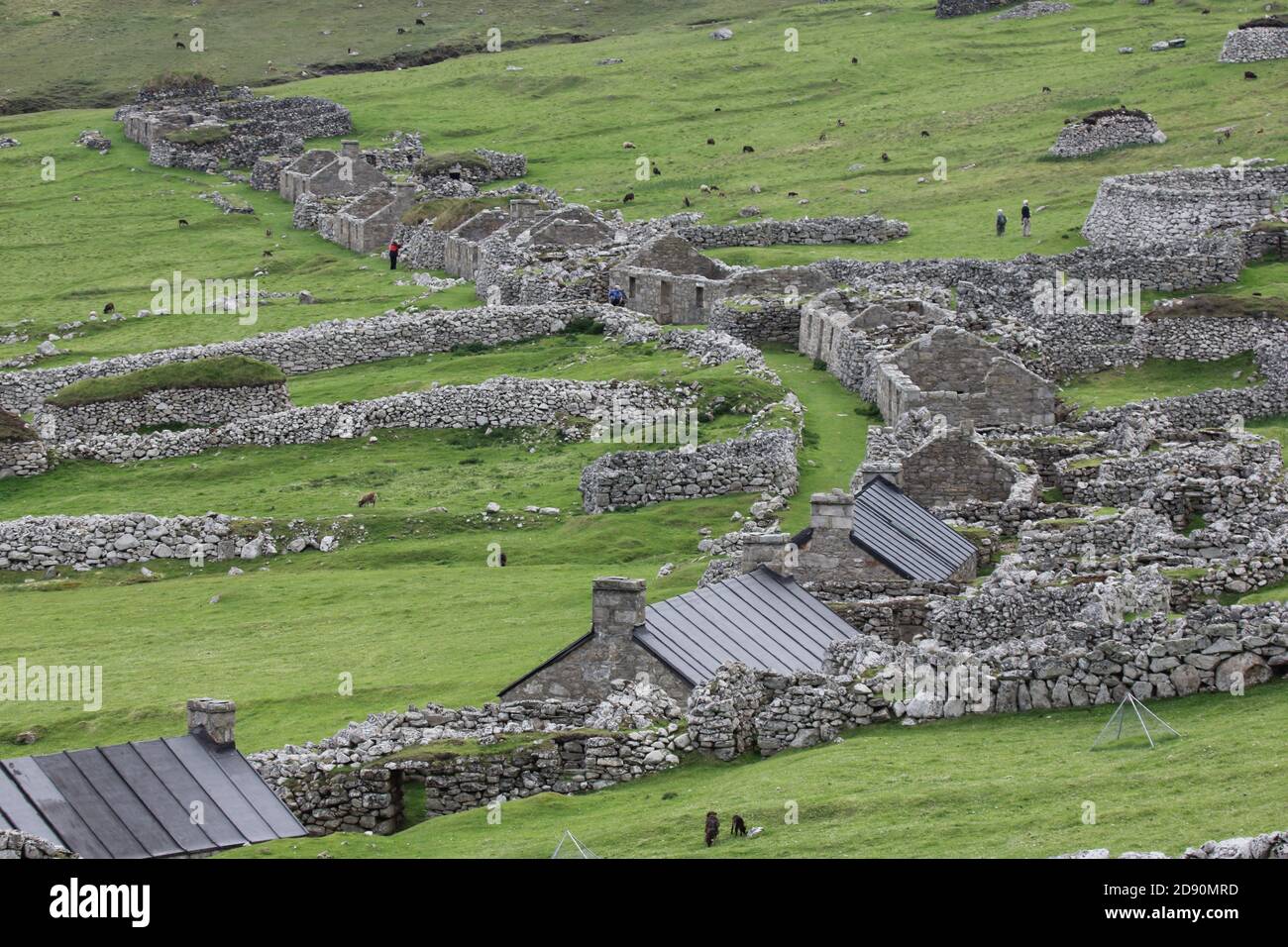 Il villaggio su Hirta, San Kilda. Foto Stock