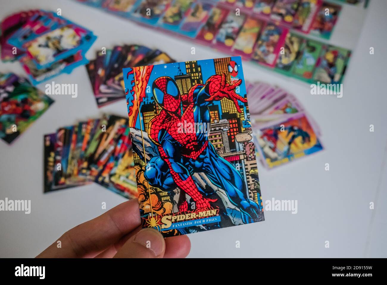 spider uomo trading carta hobby raccolta Foto Stock