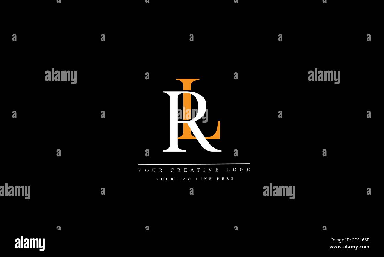 Modello monogramma del logo vettoriale astratto RL LR Foto Stock