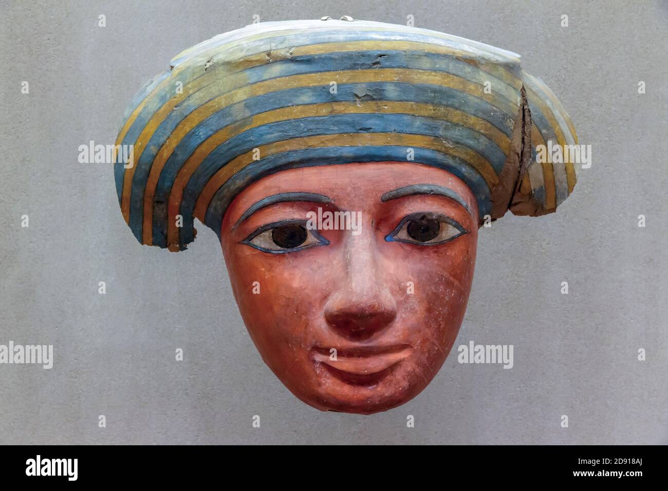 Maschera della bara di Pekherkhonsu, dinastia Kushite 25, el-Khokha tomba, Alto Egitto, Tebe, Metropolitan Museum of Art, Manhattan, New York City, STATI UNITI D'AMERICA, Foto Stock