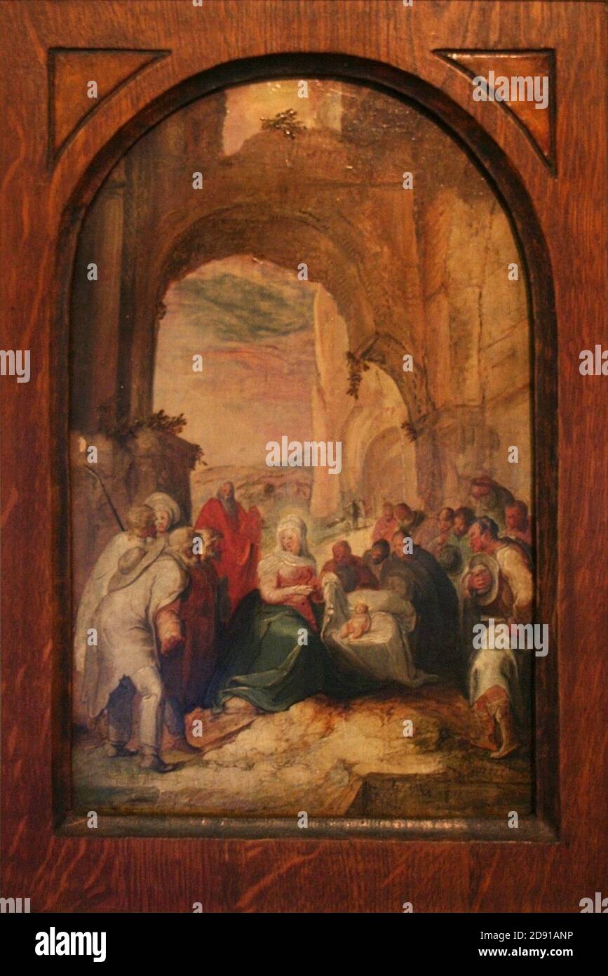 Karel van Mander - l'Adorazione dei Pastori. Foto Stock