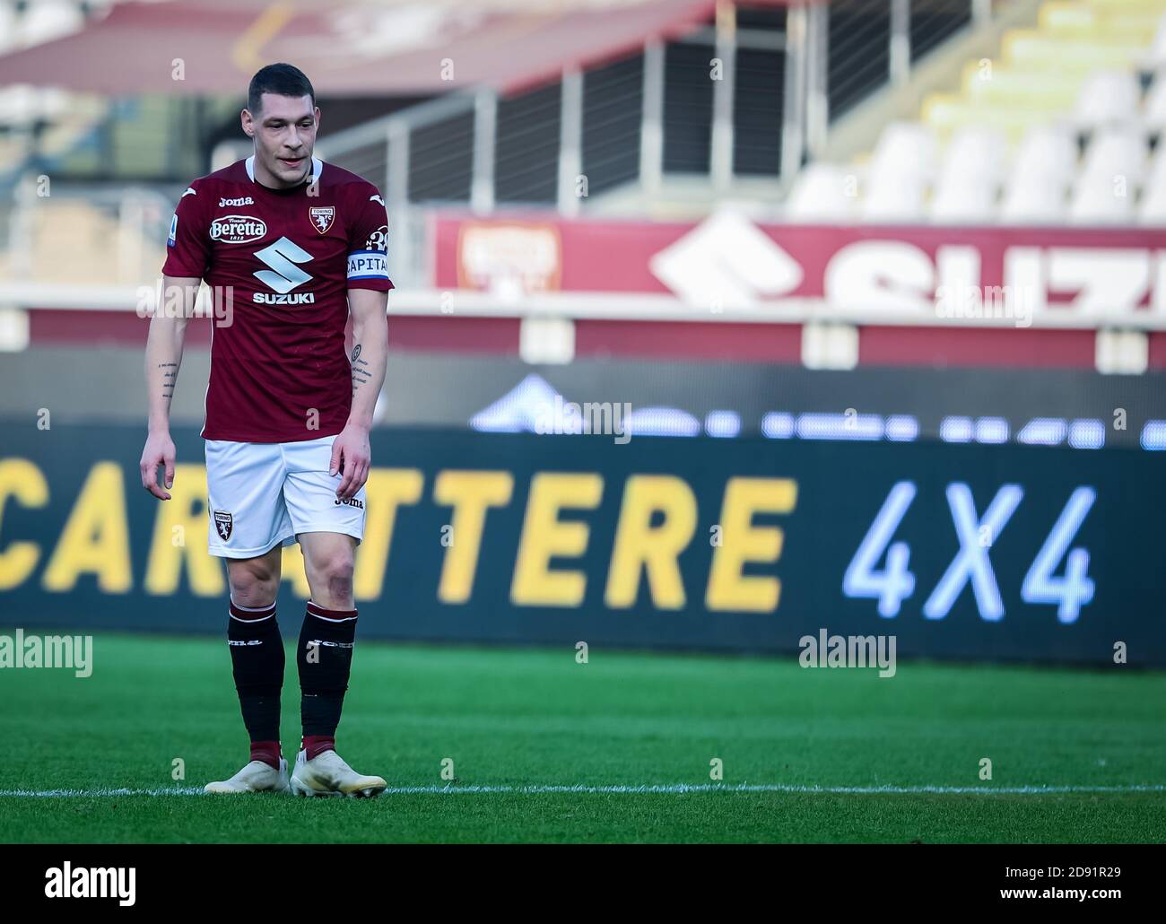 Andrea Belotti del Torino FC durante la Serie A 2020/21 partita tra Torino FC vs SS Lazio allo stadio Olimpico Grande Torino, Torino, Italia su No C. Foto Stock