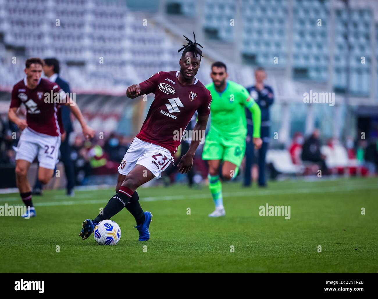 Soaliho Meite del Torino FC durante la Serie A 2020/21 partita tra Torino FC vs SS Lazio allo stadio Olimpico Grande Torino, Torino, Italia su No C. Foto Stock
