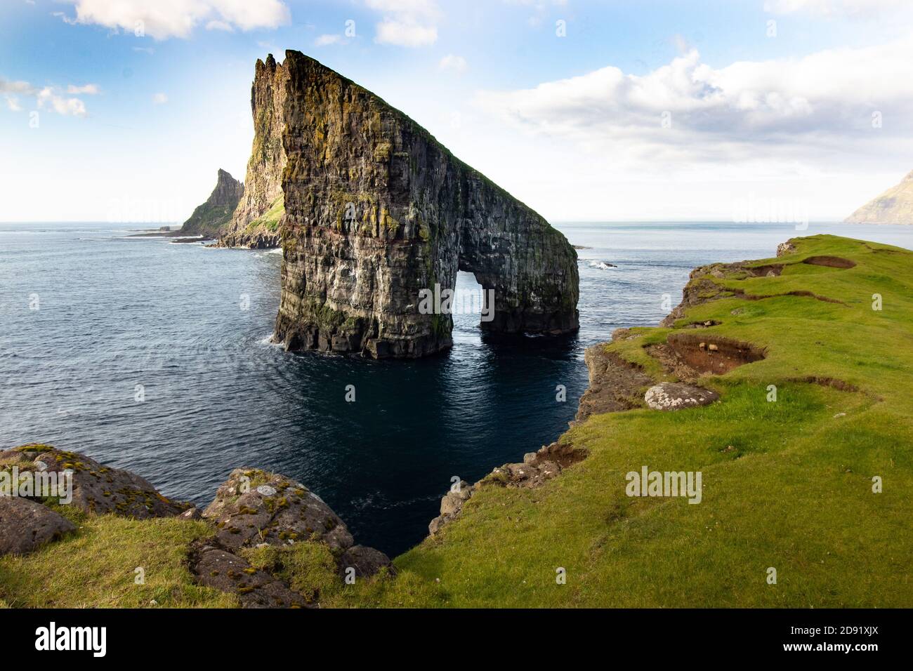 Drangarnir Sea Stack Foto Stock