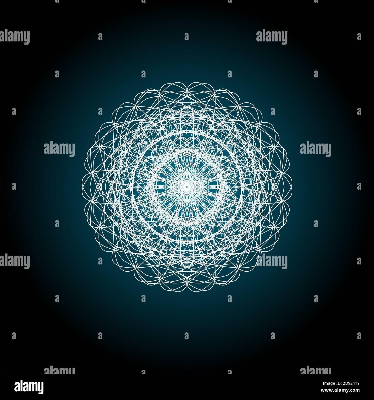 Elementi guilloche per il certificato o il diploma, la moneta e il disegno monetario. Motivo Rosetta e bordo, filigrana per nota di sfondo, voucher. Colourfu Foto Stock