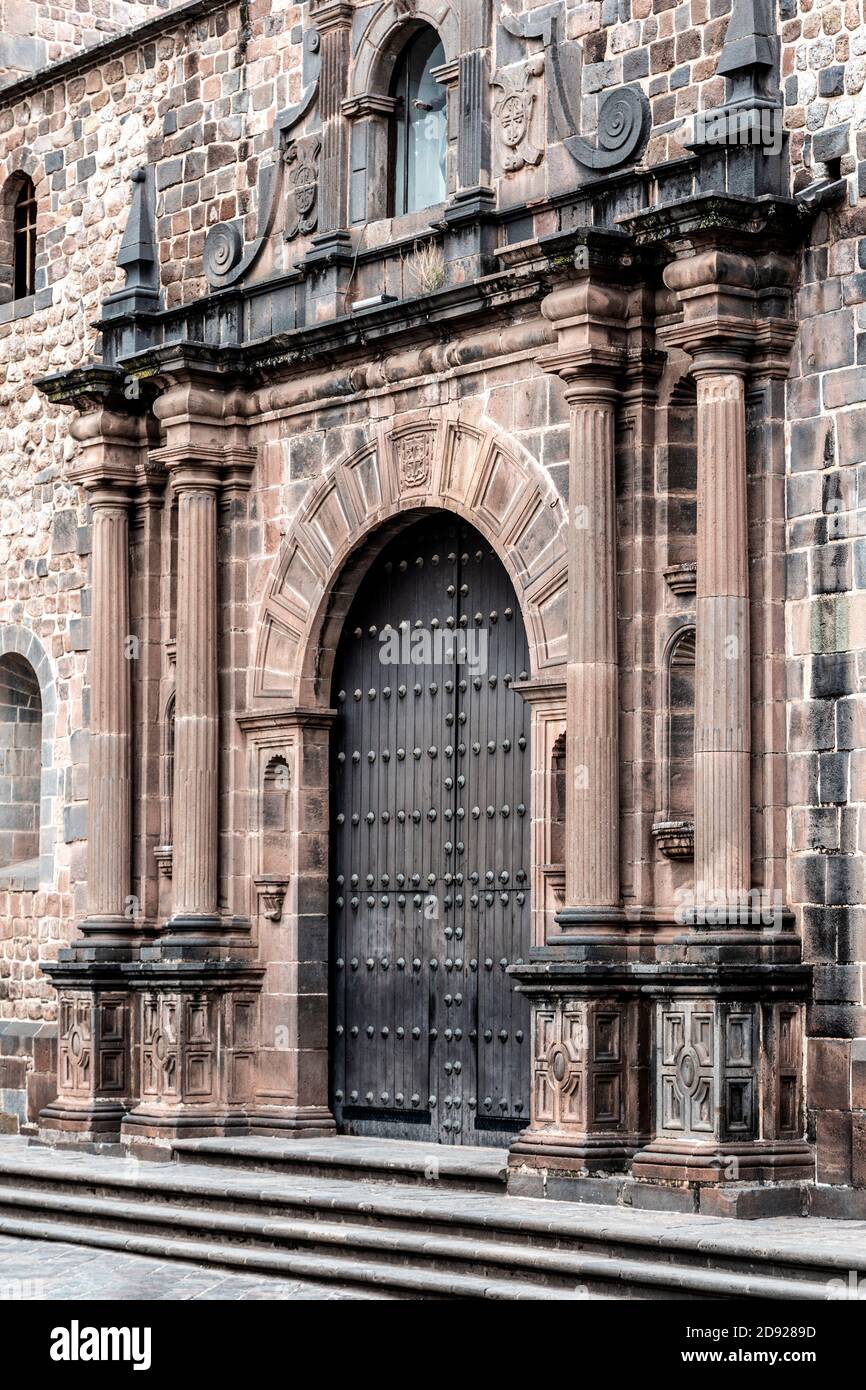 Porta, Coricancha, Convento de Santo Domingo del Cusco, Cusco, Perù Foto Stock