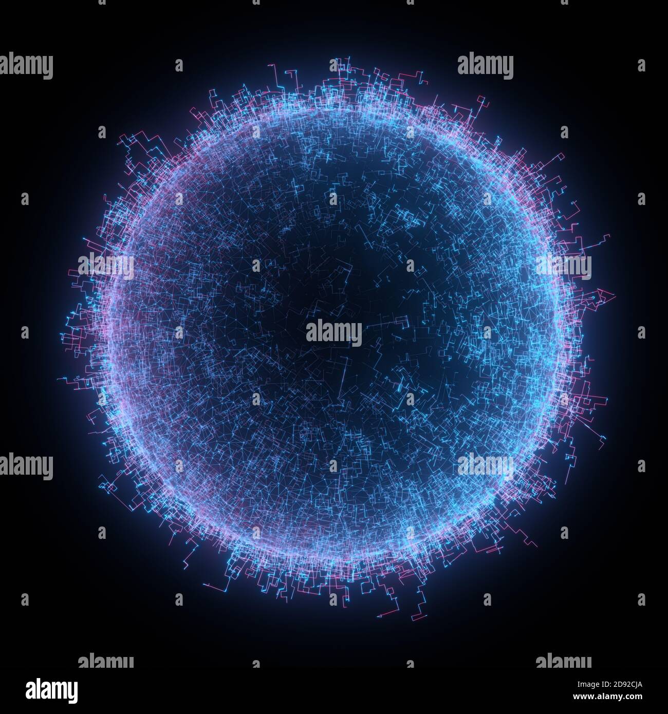 Biotecnologia o biotecnologia, concetto di creazione, divisione e sviluppo cellulare. Alta tecnologia organica con scopi produttivi. Foto Stock