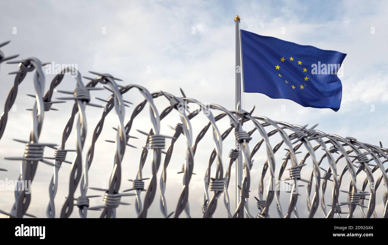 Limitazione degli immigrati nell'Unione europea. Foto Stock