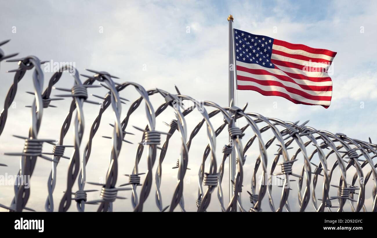 Divieto di ingresso illegale negli Stati Uniti d'America. Foto Stock