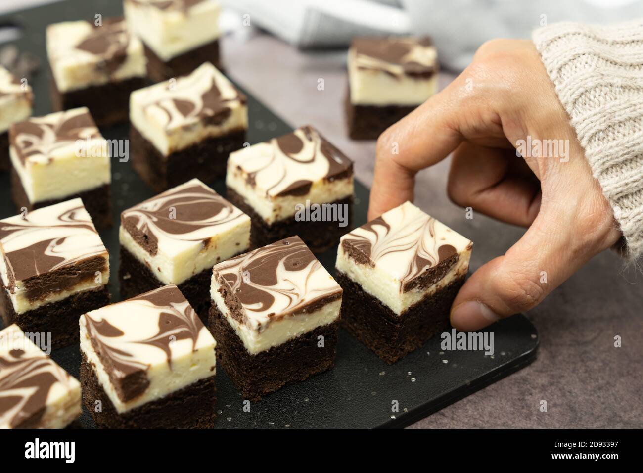 Cheesecake swirl brownie Foto Stock
