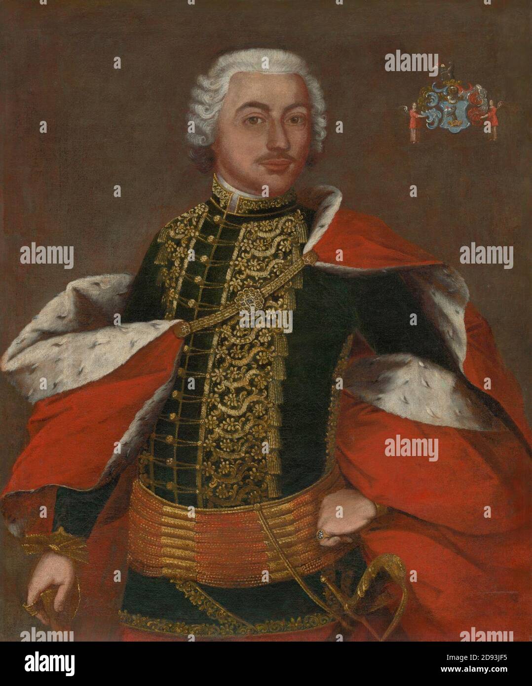 Ján Gottlieb Kramer - Ritratto di uno Zeman in Ceremonial Costume Foto Stock