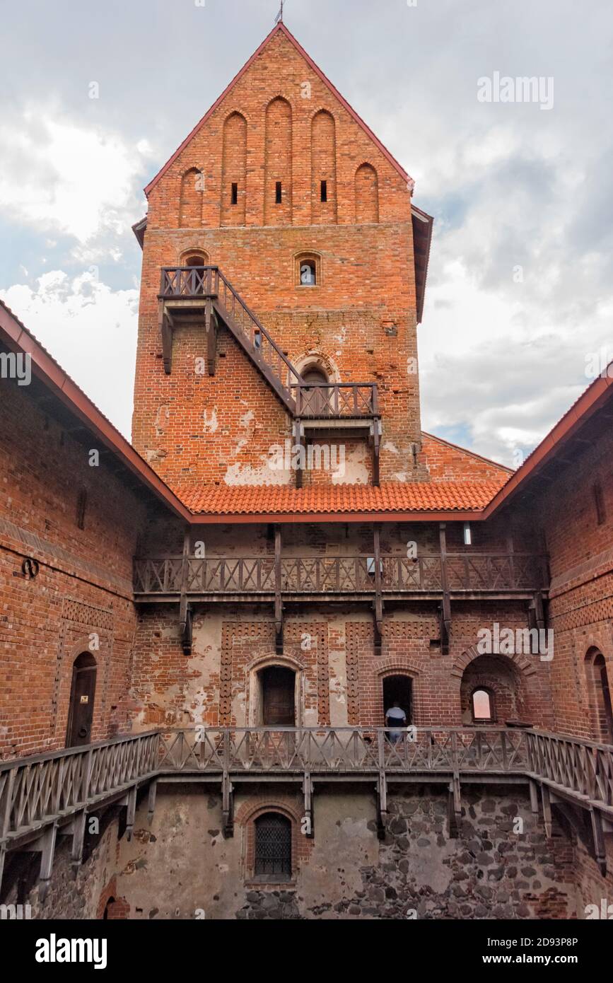 All'interno del Castello dell'Isola di Trakai, Lituania Foto Stock