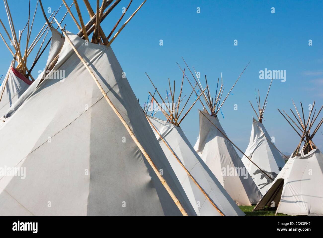 Teepee del popolo nativo americano, Omak, Washington state, USA Foto Stock